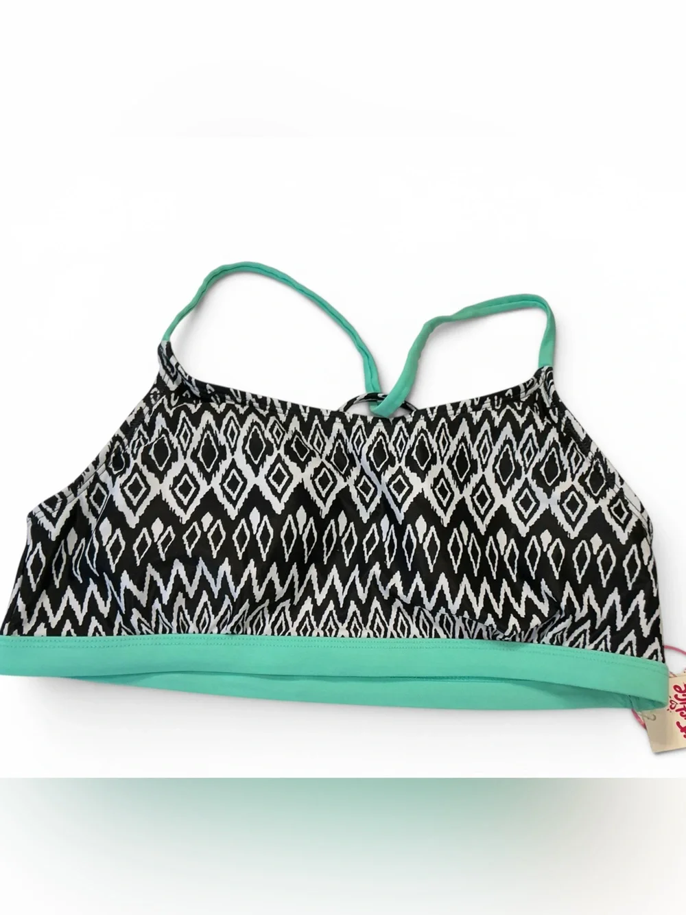 Justice Black & White Geometric Bikini with Mint Accents SPF 50 WT